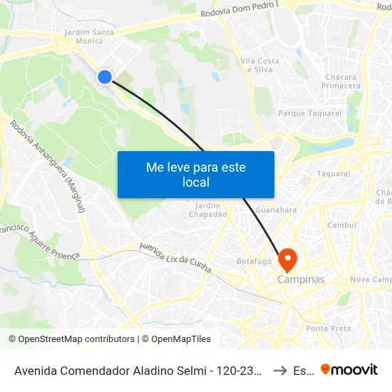 Avenida Comendador Aladino Selmi -  120-238 - Chácaras Campos Dos Amarais to Esamc map