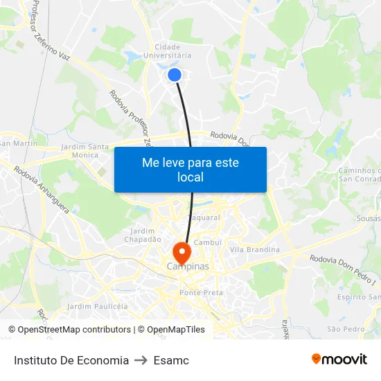 Instituto De Economia to Esamc map