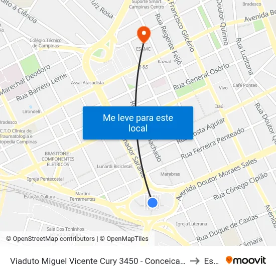 Viaduto Miguel Vicente Cury 3450 - Conceicao Campinas - SP Brasil to Esamc map