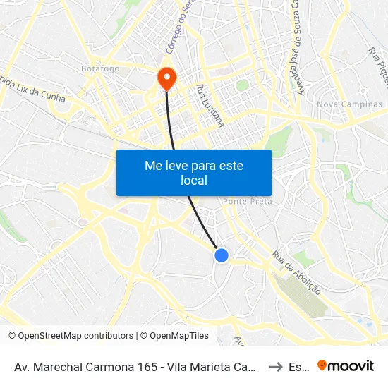 Av. Marechal Carmona 165 - Vila Marieta Campinas - SP 13041-311 Brasil to Esamc map