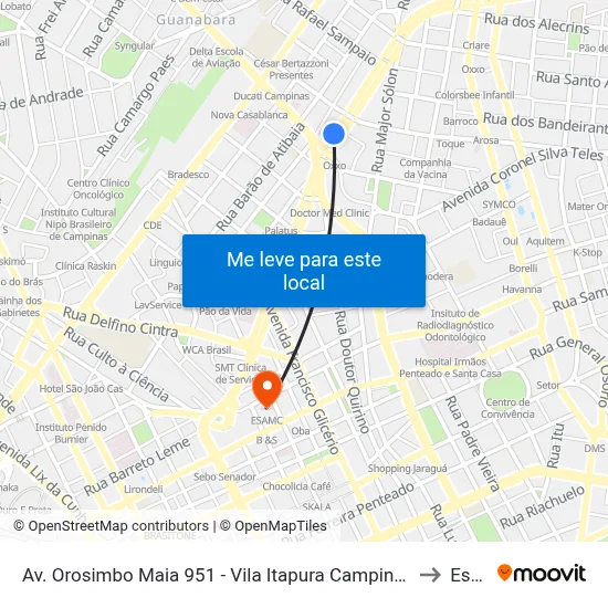 Av. Orosimbo Maia 951 - Vila Itapura Campinas - SP 13023-002 Brasil to Esamc map