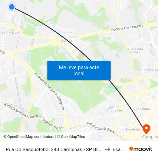 Rua Do Basquetebol 343 Campinas - SP Brasil to Esamc map