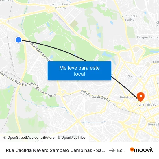 Rua Cacilda Navaro Sampaio Campinas - São Paulo 13067 Brasil to Esamc map