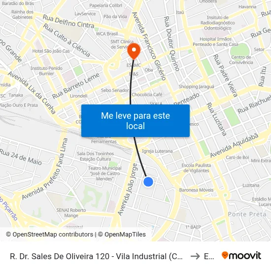 R. Dr. Sales De Oliveira 120 - Vila Industrial (Campinas) Campinas - SP 13035-500 Brasil to Esamc map