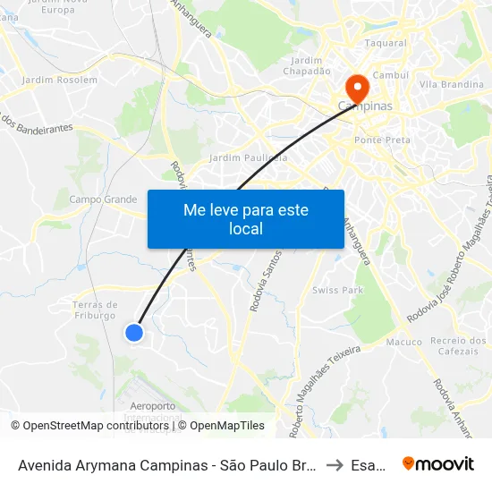Avenida Arymana Campinas - São Paulo Brasil to Esamc map