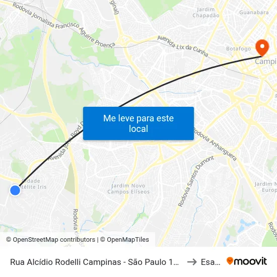 Rua Alcídio Rodelli Campinas - São Paulo 13059 Brasil to Esamc map