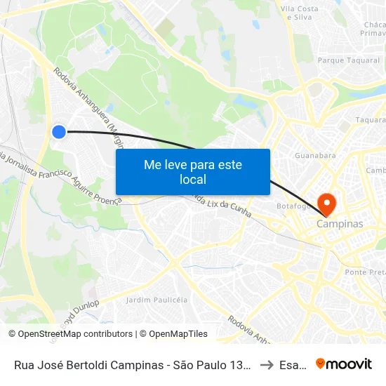 Rua José Bertoldi Campinas - São Paulo 13067 Brasil to Esamc map
