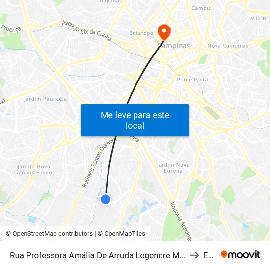 Rua Professora Amália De Arruda Legendre Martini Campinas - São Paulo 13051 Brasil to Esamc map