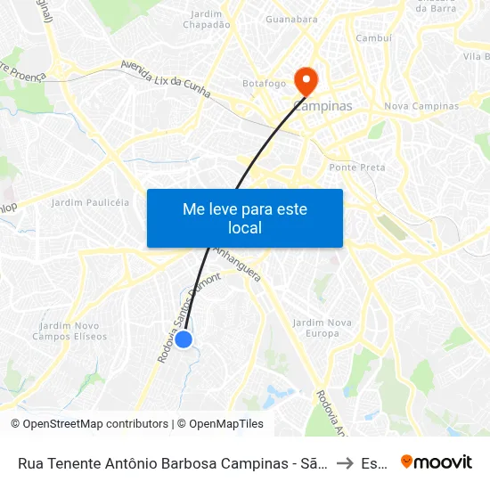 Rua Tenente Antônio Barbosa Campinas - São Paulo 13051 Brasil to Esamc map