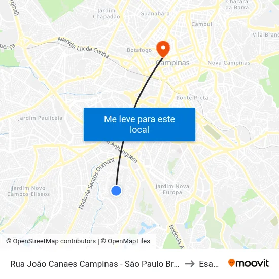 Rua João Canaes Campinas - São Paulo Brasil to Esamc map