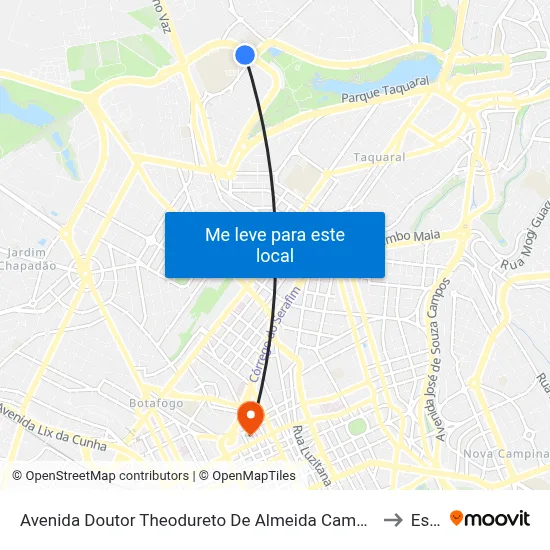 Avenida Doutor Theodureto De Almeida Camargo Campinas - São Paulo Brasil to Esamc map