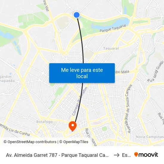 Av. Almeida Garret 787 - Parque Taquaral Campinas - SP 13087-291 Brasil to Esamc map
