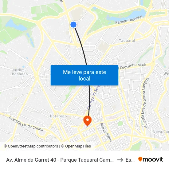 Av. Almeida Garret 40 - Parque Taquaral Campinas - SP 13087-291 Brasil to Esamc map