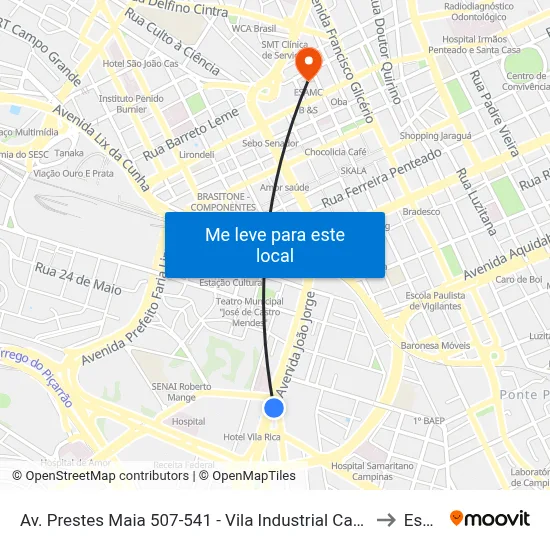 Av. Prestes Maia 507-541 - Vila Industrial Campinas - SP Brasil to Esamc map
