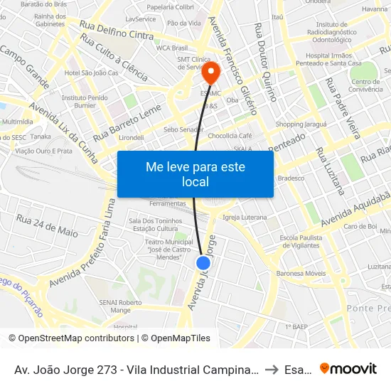 Av. João Jorge 273 - Vila Industrial Campinas - SP Brasil to Esamc map