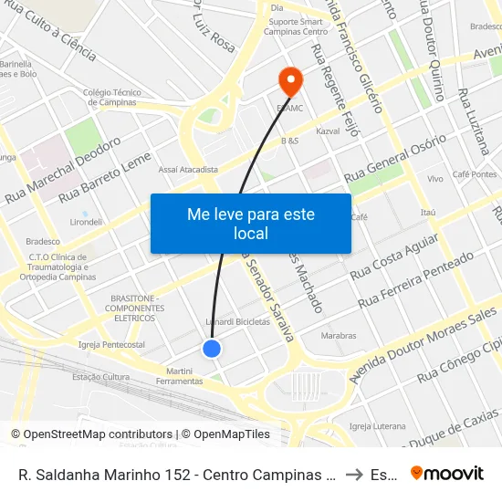 R. Saldanha Marinho 152 - Centro Campinas - SP 13013-081 Brasil to Esamc map