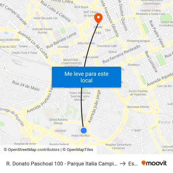 R. Donato Paschoal 100 - Parque Italia Campinas - SP 13036-130 Brasil to Esamc map