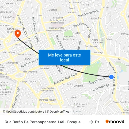 Rua Barão De Paranapanema 146 - Bosque Campinas - SP Brasil to Esamc map