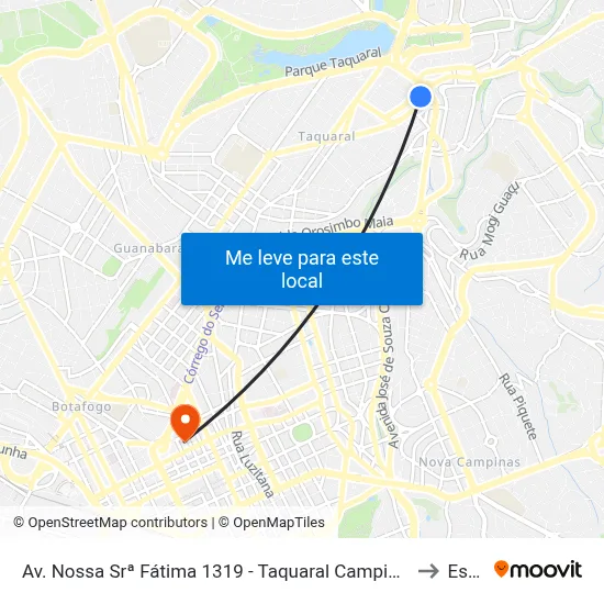 Av. Nossa Srª Fátima 1319 - Taquaral Campinas - SP 13076-000 Brasil to Esamc map