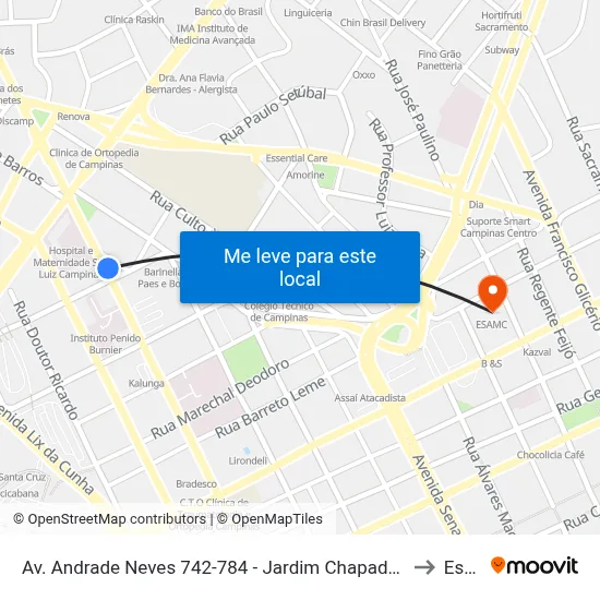 Av. Andrade Neves 742-784 - Jardim Chapadao Campinas - SP Brasil to Esamc map