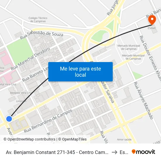 Av. Benjamin Constant 271-345 - Centro Campinas - SP 13010-142 Brasil to Esamc map