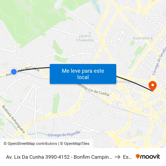 Av. Lix Da Cunha 3990-4152 - Bonfim Campinas - SP 13070-716 Brasil to Esamc map