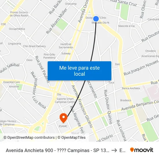 Avenida Anchieta 900 - ???? Campinas - SP 13015-100 República Federativa Do Brasil to Esamc map