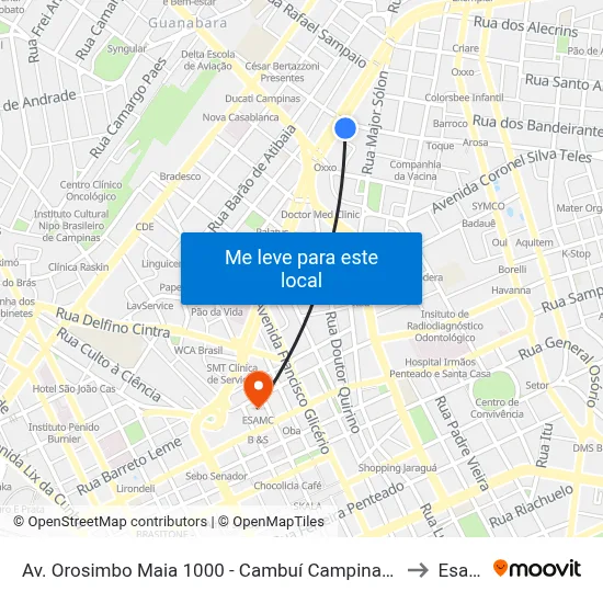 Av. Orosimbo Maia 1000 - Cambuí Campinas - SP Brasil to Esamc map