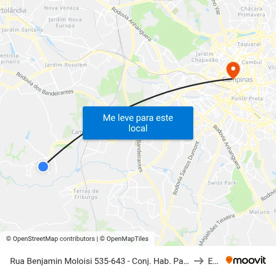 Rua Benjamin Moloisi 535-643 - Conj. Hab. Parque Itajai Campinas - SP 13058-020 Brasil to Esamc map