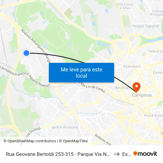 Rua Geovane Bertoldi 253-315 - Parque Via Norte Campinas - SP 13065-060 Brasil to Esamc map