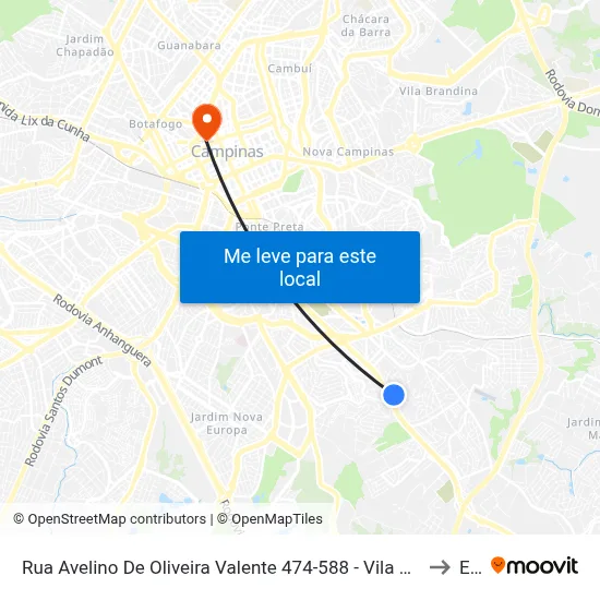 Rua Avelino De Oliveira Valente 474-588 - Vila Georgina Campinas - São Paulo 13043-805 República Federativa Do Brasil to Esamc map