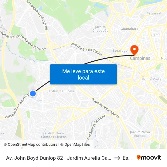Av. John Boyd Dunlop 82 - Jardim Aurelia Campinas - SP Brasil to Esamc map