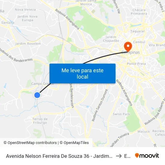 Avenida Nelson Ferreira De Souza 36 - Jardim Florence Campinas - SP 13059-001 Brasil to Esamc map
