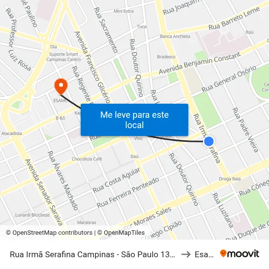 Rua Irmã Serafina Campinas - São Paulo 13015 Brasil to Esamc map