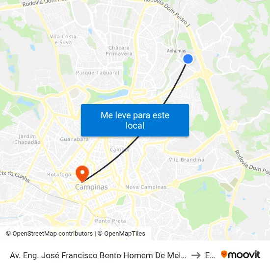 Av. Eng. José Francisco Bento Homem De Mello 221-261 - Fazenda São Quirino Campinas - SP Brasil to Esamc map