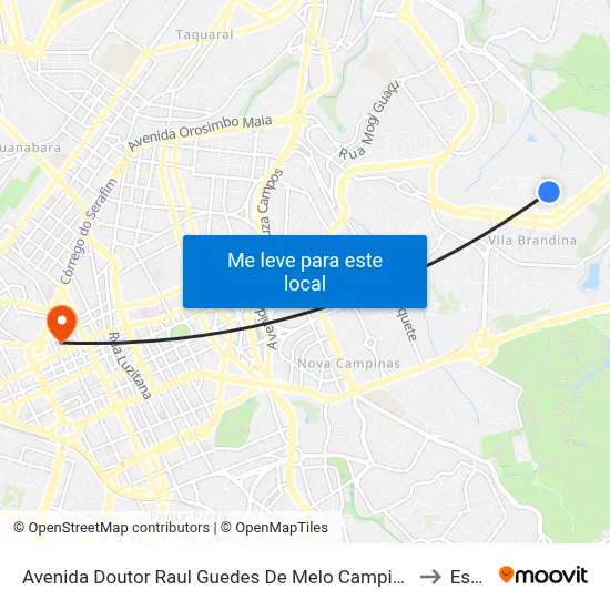 Avenida Doutor Raul Guedes De Melo Campinas - São Paulo Brasil to Esamc map