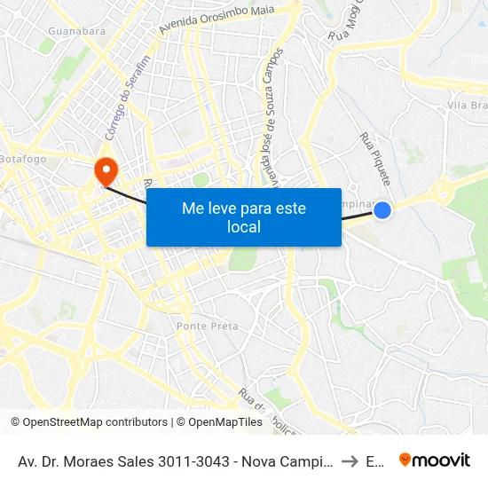 Av. Dr. Moraes Sales 3011-3043 - Nova Campinas Campinas - SP 13092-111 Brasil to Esamc map