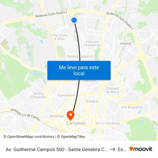 Av. Guilherme Campos 500 - Santa Genebra Campinas - SP 13087-901 Brasil to Esamc map