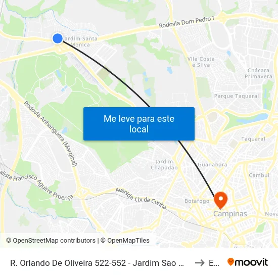 R. Orlando De Oliveira 522-552 - Jardim Sao Marcos Campinas - SP 13082-205 Brasil to Esamc map