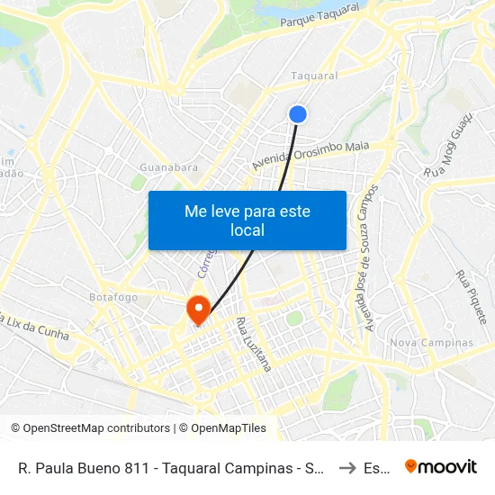 R. Paula Bueno 811 - Taquaral Campinas - SP 13076-061 Brasil to Esamc map
