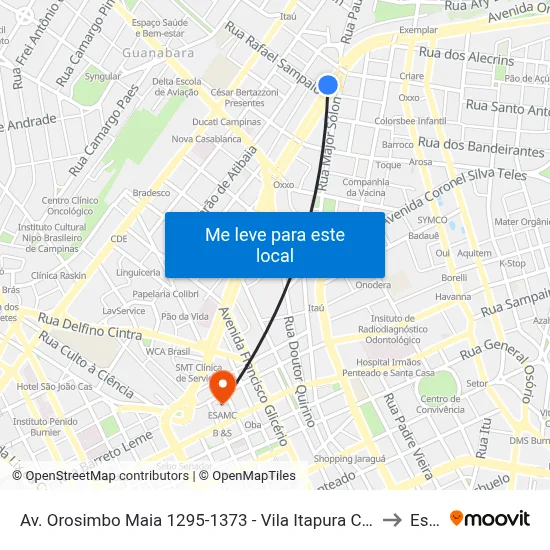 Av. Orosimbo Maia 1295-1373 - Vila Itapura Campinas - SP 13023-002 Brasil to Esamc map