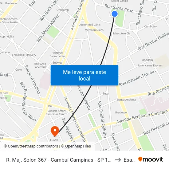 R. Maj. Solon 367 - Cambuí Campinas - SP 13024-091 Brasil to Esamc map