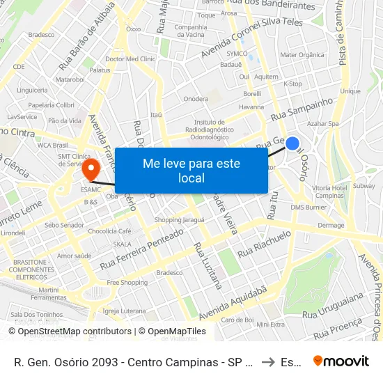 R. Gen. Osório 2093 - Centro Campinas - SP 13010-110 Brasil to Esamc map