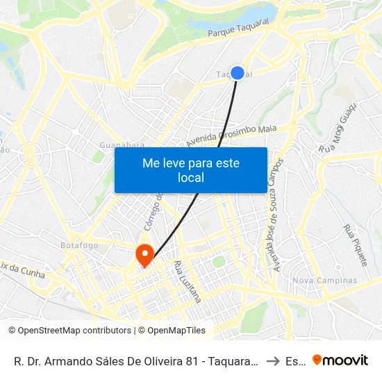 R. Dr. Armando Sáles De Oliveira 81 - Taquaral Campinas - SP 13076-015 Brasil to Esamc map