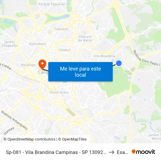 Sp-081 - Vila Brandina Campinas - SP 13092-543 Brasil to Esamc map