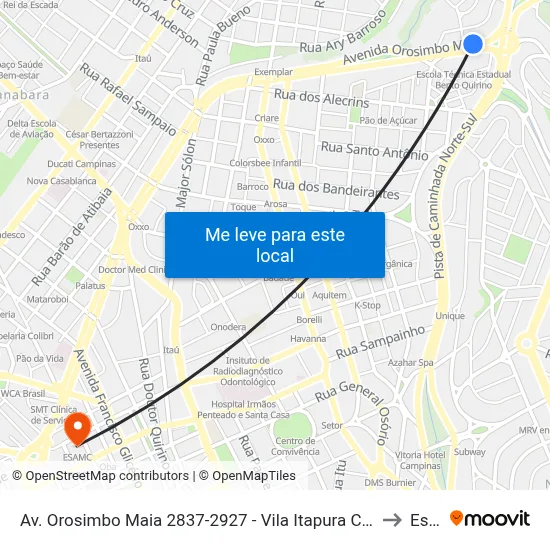 Av. Orosimbo Maia 2837-2927 - Vila Itapura Campinas - SP 13023-002 Brasil to Esamc map