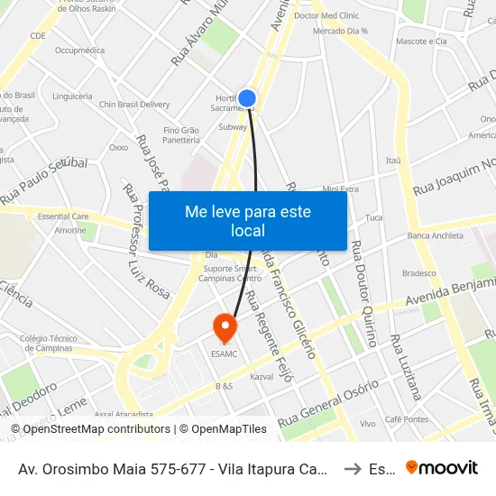Av. Orosimbo Maia 575-677 - Vila Itapura Campinas - SP 13023-002 Brasil to Esamc map