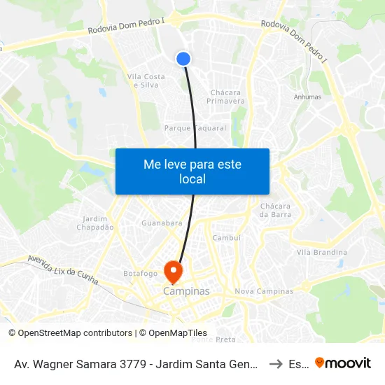 Av. Wagner Samara 3779 - Jardim Santa Genebra Campinas - SP 13087-636 Brasil to Esamc map
