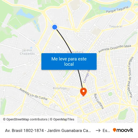 Av. Brasil 1802-1874 - Jardim Guanabara Campinas - SP 13073-148 Brasil to Esamc map