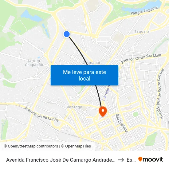Avenida Francisco José De Camargo Andrade Campinas - São Paulo 13070 Brasil to Esamc map